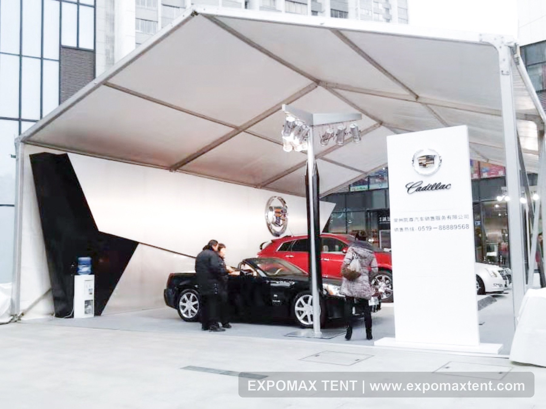 Temporary vehicle display tent for Cadillac exhibition