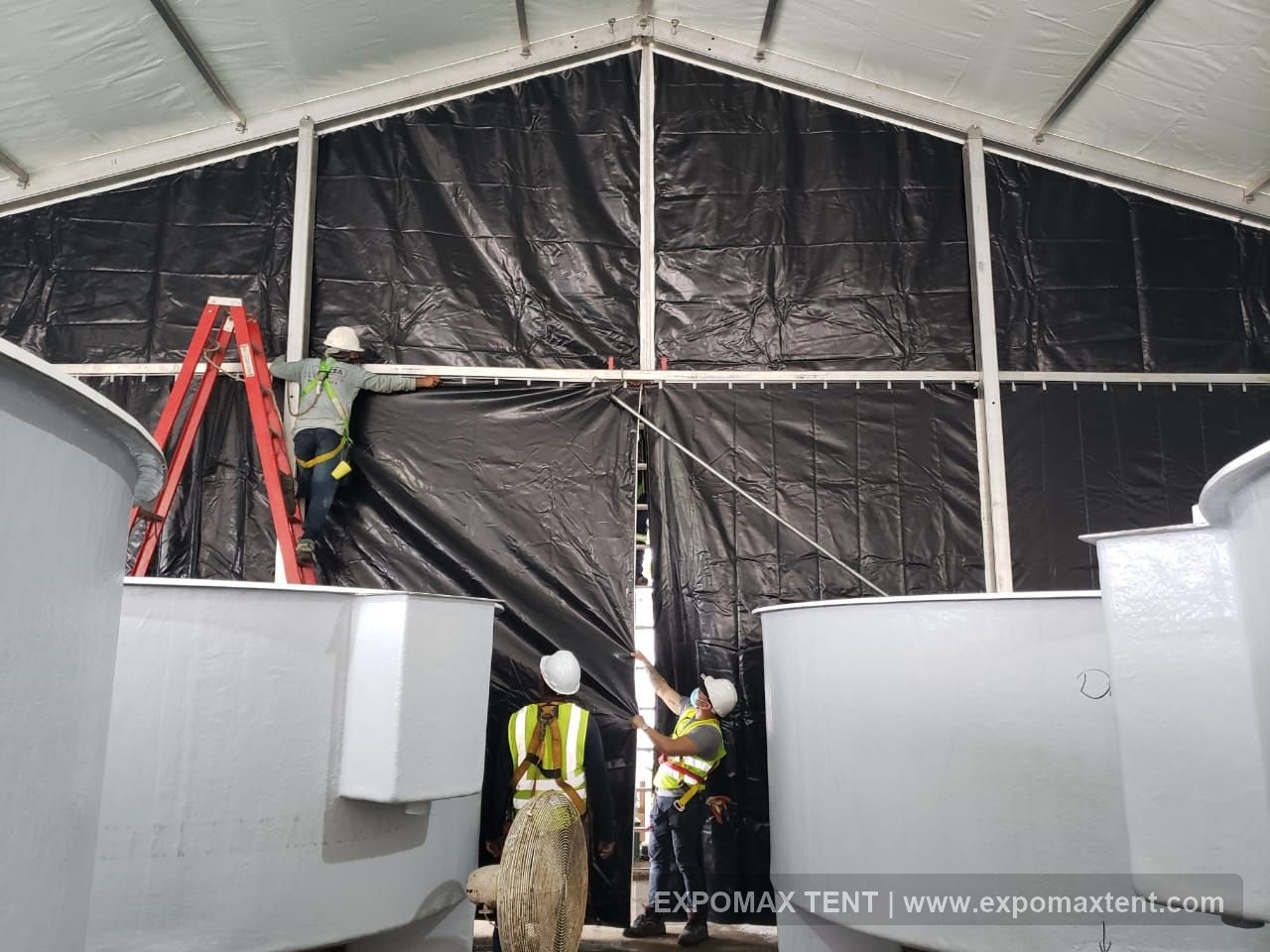 Overseas tent installation support at a Panama customer site